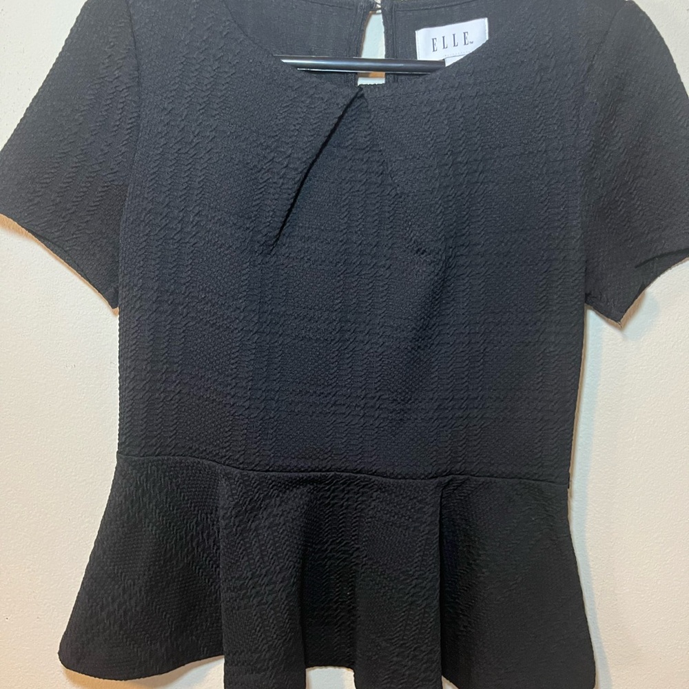 Elle Black Peplum Blouse